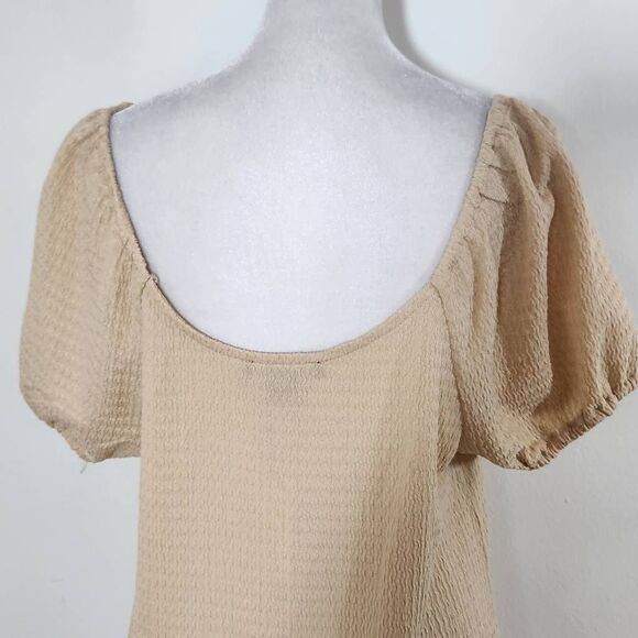 Sanctuary Cream Puffy Sleeve Mini Dress NWT Size Medium Cream Button-Up Dress - Picture 6 of 10